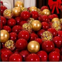 气球	双层红宝石60个+金20个+金亮片球20个