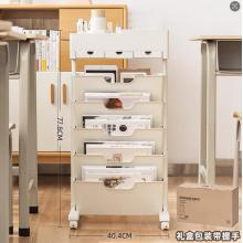 收纳置物架【豪华款】白色 三抽屉带轮款-带提手礼盒