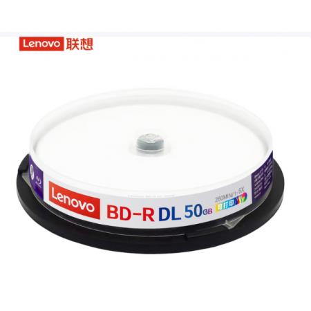 联想 BD-R DL 蓝光空白光盘/刻录盘 1-6速50GB 档案系列 桶装10片