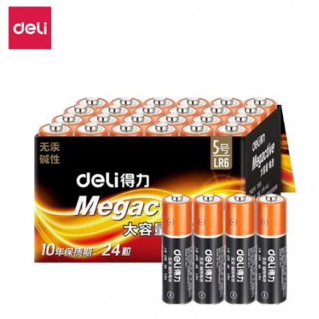 得力18503碱性5号电池4粒热缩装(黑)