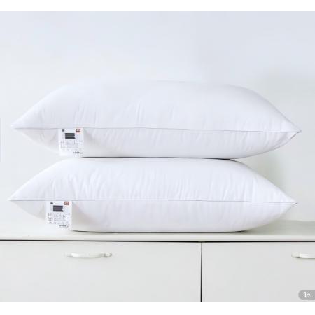 南极人羽丝绒枕头枕芯 白色单边绗绣枕 白色 48*74 一只