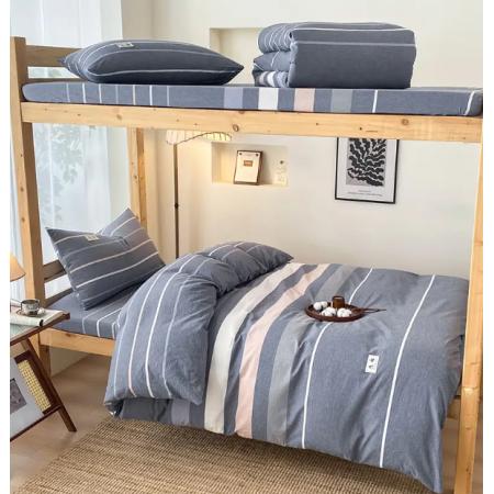 南极人A类大学生宿舍被子六件套全棉被褥全套单人床三件套被芯枕芯整套 蓝小格 1.2床六件套=6斤被芯五件套+床垫