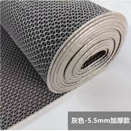 语森忆防滑地垫 PVC材质商用防水地垫 厂房厨房卫浴防滑垫 加厚可 灰色(5.5mm厚加厚款) 0.9m宽x20m长(整卷)