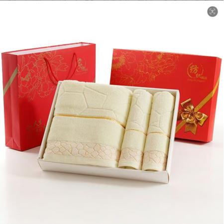 金号浴巾三件套新疆棉毛巾浴巾可套装带礼盒A类加厚长绒棉140*70柔软裹巾不起球不掉毛