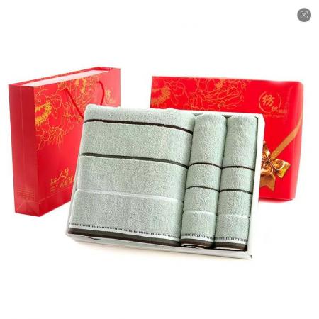 金号浴巾三件套新疆棉毛巾浴巾套装带礼盒A类加厚加大长绒棉140*70柔软不掉毛裹巾