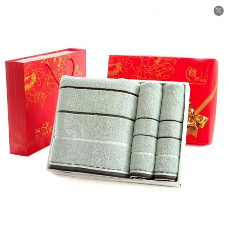 金号浴巾三件套新疆棉毛巾浴巾套装A类加厚加大长绒棉 浴巾400克 毛巾100克 柔软吸水 颜色随机