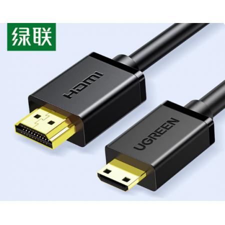 绿联（UGREEN）Mini HDMI转HDMI2.0转接线 4K60Hz转换线 笔记本电脑平板相机便携屏连显示器投影仪电视1.5米11167
