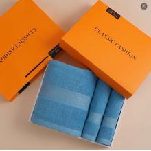 金号浴巾三件套新疆棉毛巾浴巾套装带礼盒A类加厚长绒棉400克140*70柔软裹巾