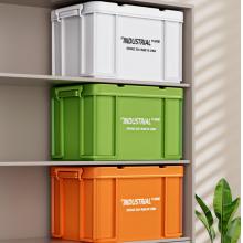 meyao收纳箱  学生宿舍加厚特大号车载储物箱书本衣服杂物搬家整理箱带 勿拍 50%23特厚【装零食，玩具】长43宽29高24c