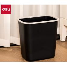 得力（deli）285mm(11.5L)黑色压圈方形纸篓 办公居家垃圾桶PG307