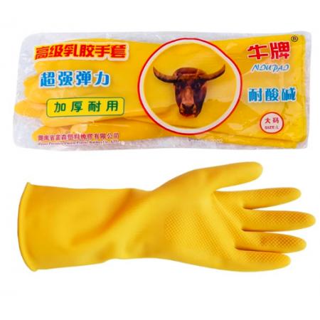 牛牌 黄色橡胶手套