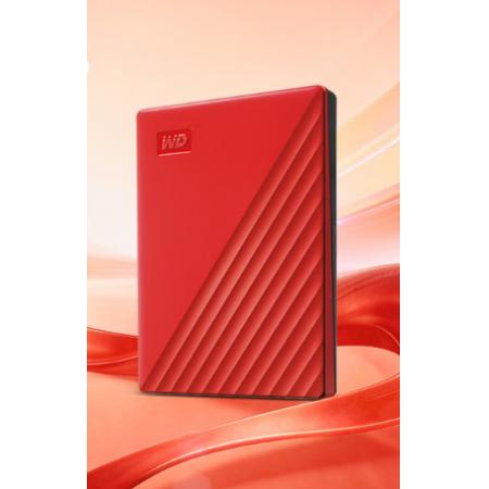 西部数据（WD）移动硬盘2TB USB3.0 My Passport随行版2.5英寸 红  硬盘 笔记本电脑外接 大容量加密