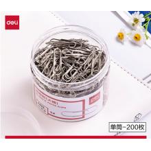 得力（deli）29mm镀镍回形针3#金属防锈曲别针200枚/筒办公室文具用品0037