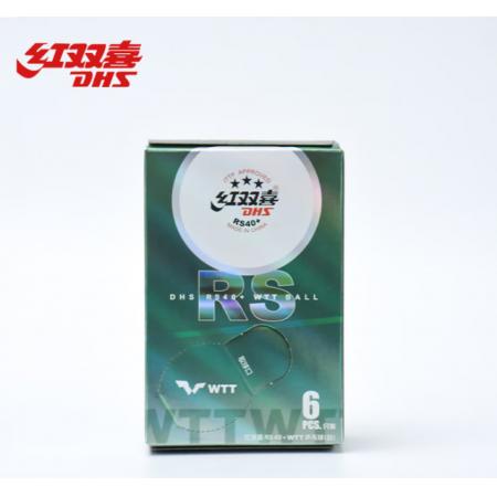 红双喜（DHS）新品乒乓球WTT比赛专用乒飒RS40+WTT大赛用球(六只装)